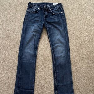 Dark Blue Low-Mid Rise Denim Jeans
